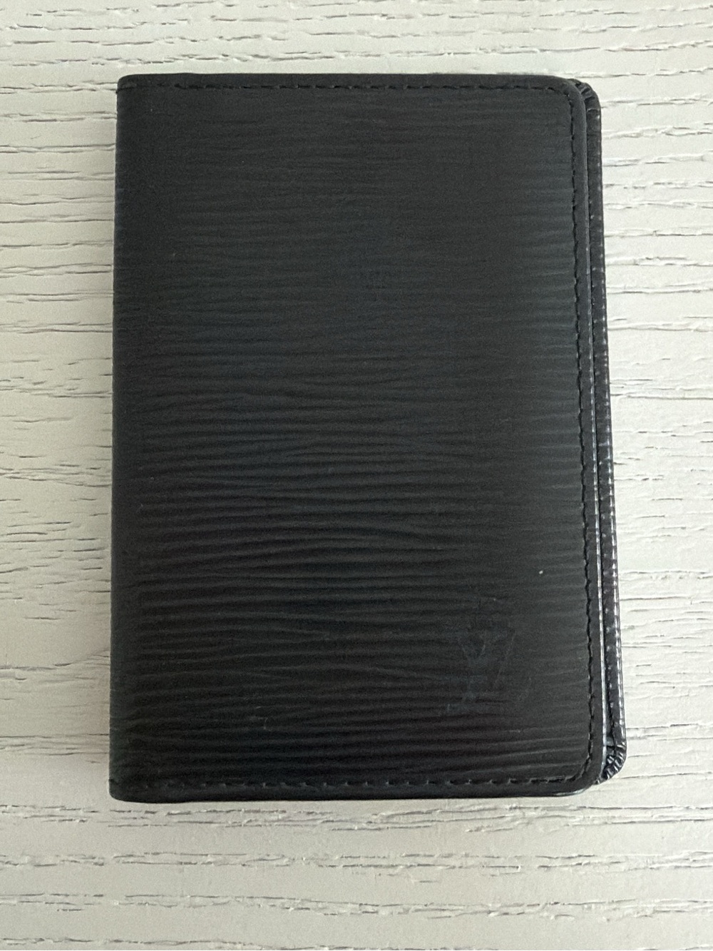 Louis Vuitton Black Compact Pocket Organizer Bi-Fold Wallet